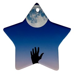 Moon Sky Blue Hand Arm Night Ornament (star)
