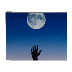 Moon Sky Blue Hand Arm Night Cosmetic Bag (xl) by HermanTelo
