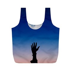 Moon Sky Blue Hand Arm Night Full Print Recycle Bag (m) by HermanTelo