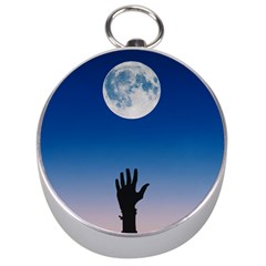 Moon Sky Blue Hand Arm Night Silver Compasses