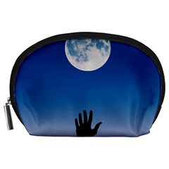 Moon Sky Blue Hand Arm Night Accessory Pouch (large)