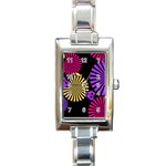 Seamless Halloween Day Dead Rectangle Italian Charm Watch Front