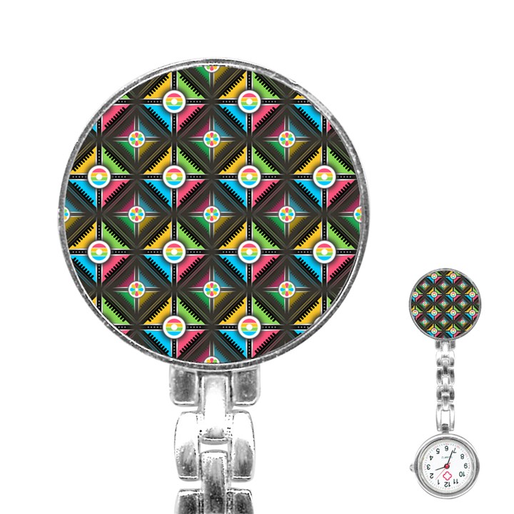 Pattern Pastels Background Stainless Steel Nurses Watch