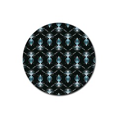 Seamless Pattern Background Black Rubber Coaster (Round) 
