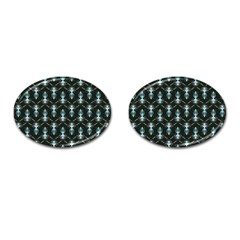 Seamless Pattern Background Black Cufflinks (oval) by HermanTelo