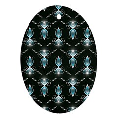 Seamless Pattern Background Black Oval Ornament (Two Sides)