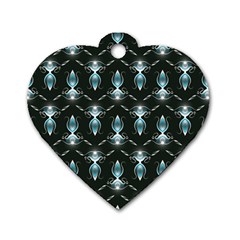 Seamless Pattern Background Black Dog Tag Heart (Two Sides)