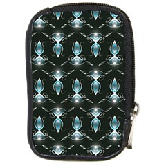 Seamless Pattern Background Black Compact Camera Leather Case