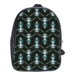 Seamless Pattern Background Black School Bag (Large)