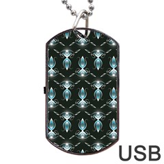 Seamless Pattern Background Black Dog Tag USB Flash (Two Sides)