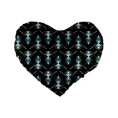 Seamless Pattern Background Black Standard 16  Premium Heart Shape Cushions