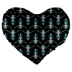 Seamless Pattern Background Black Large 19  Premium Heart Shape Cushions