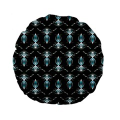 Seamless Pattern Background Black Standard 15  Premium Flano Round Cushions