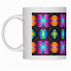 Squares Spheres Backgrounds Texture White Mugs by HermanTelo