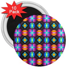 Squares Spheres Backgrounds Texture 3  Magnets (10 Pack)  by HermanTelo