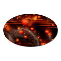 Valentine Day Love Heart Oval Magnet by HermanTelo