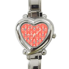 Seamless Pattern Background Red Heart Italian Charm Watch by HermanTelo