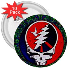 Grateful Dead 3  Buttons (10 Pack) 