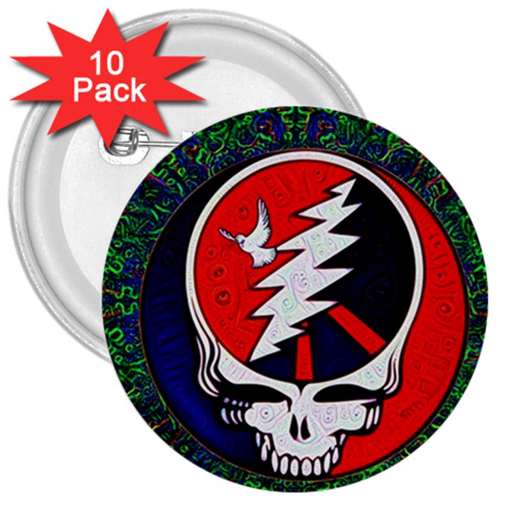 Grateful Dead 3  Buttons (10 pack) 