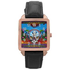 Grateful Dead Wallpapers Rose Gold Leather Watch  by Sapixe