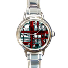 Abstract Color Background Form Round Italian Charm Watch by HermanTelo