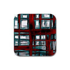 Abstract Color Background Form Rubber Square Coaster (4 Pack) 