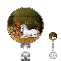 Cute Fairy With Unicorn Foal Stainless Steel Nurses Watch by FantasyWorld7