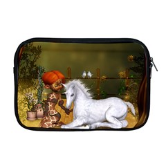 Cute Fairy With Unicorn Foal Apple Macbook Pro 17  Zipper Case by FantasyWorld7