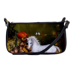 Cute Fairy With Unicorn Foal Shoulder Clutch Bag by FantasyWorld7