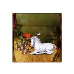 Cute Fairy With Unicorn Foal Satin Bandana Scarf by FantasyWorld7