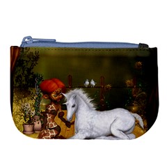 Cute Fairy With Unicorn Foal Large Coin Purse by FantasyWorld7