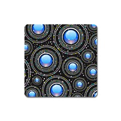 Abstract Glossy Blue Square Magnet by HermanTelo