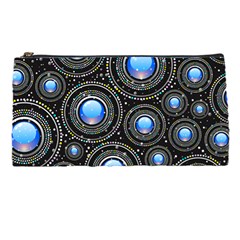 Abstract Glossy Blue Pencil Cases by HermanTelo