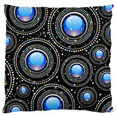 Abstract Glossy Blue Large Flano Cushion Case (two Sides)