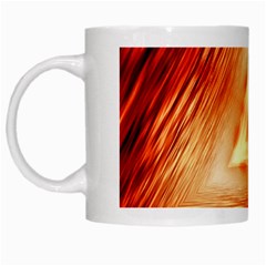 Abstract Orange Triangle White Mugs