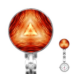 Abstract Orange Triangle Stainless Steel Nurses Watch