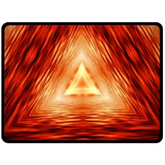 Abstract Orange Triangle Double Sided Fleece Blanket (large) 