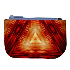Abstract Orange Triangle Large Coin Purse