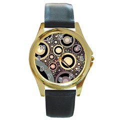 Art Retro Vintage Round Gold Metal Watch by HermanTelo