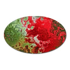 Abstract Stain Red Seamless Oval Magnet by HermanTelo