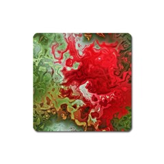 Abstract Stain Red Seamless Square Magnet by HermanTelo