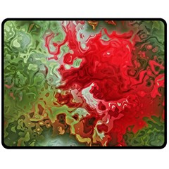 Abstract Stain Red Seamless Double Sided Fleece Blanket (medium)  by HermanTelo