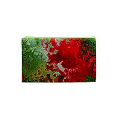Abstract Stain Red Seamless Cosmetic Bag (xs) by HermanTelo