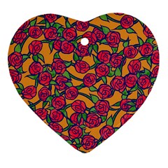 Roses  Heart Ornament (two Sides) by BubbSnugg