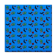 Halloween Witch Pattern Blue Face Towel