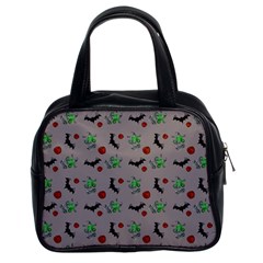 Halloween Witch Pattern Grey Classic Handbag (two Sides) by snowwhitegirl