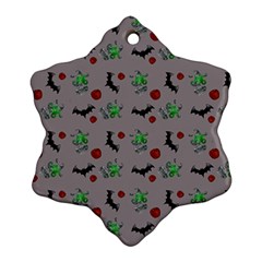 Halloween Witch Pattern Grey Ornament (snowflake) by snowwhitegirl