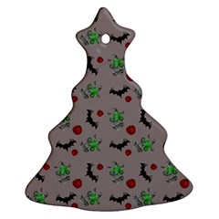 Halloween Witch Pattern Grey Christmas Tree Ornament (two Sides) by snowwhitegirl