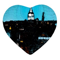 City Town Heart Ornament (two Sides) by snowwhitegirl