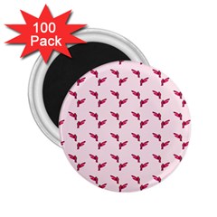 Pink Parrot Pattern 2 25  Magnets (100 Pack) 
